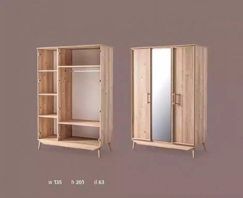 Armoire en bois brun Mobilier de chambre Portemanteau Armoire