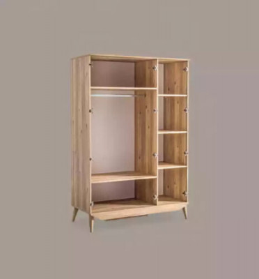 Armoire en bois marron Mobilier de chambre Armoires de design Élégant Armoire