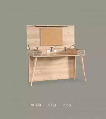 Secrétaire bureau Table 130x60x152 Bureaux Tables Mobilier Bois Ordinateur