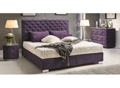 Boxspring Continental Double Haut Lits Rembourrage Cuir Textile Bed nouveau