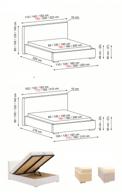 Lit double Lits Designer Rembourrage Lit Chambre Lit de mariage Lit en cuir