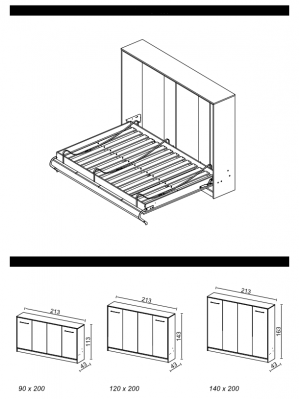 Lit garde-robe Lit garde-robe Lits Commodes Lit escamotable neuf