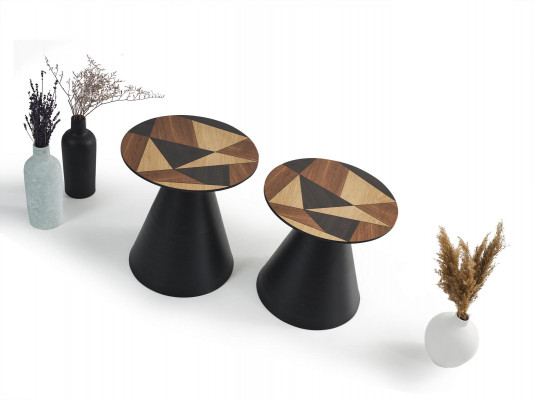 Ensemble de designer avec 2 tables basses de style contemporain pour le salon