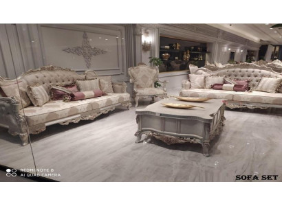 Ensemble de canapés style baroque rococo Mobilier de salon Ensemble de sièges 4 pièces Nouveau