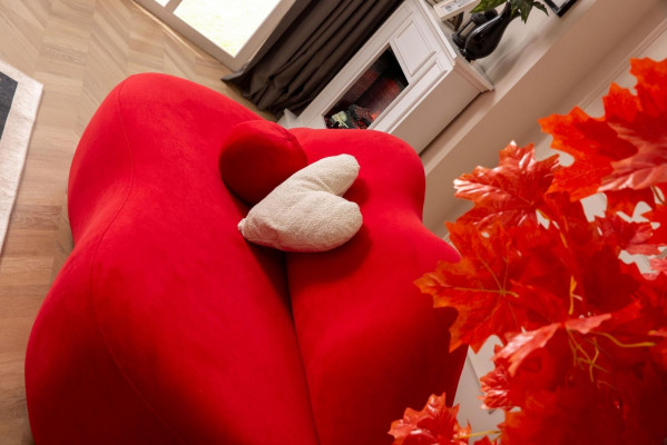 Designer Canapé 3 places Blanc Beige en forme de canapés canapés lèvres élégants