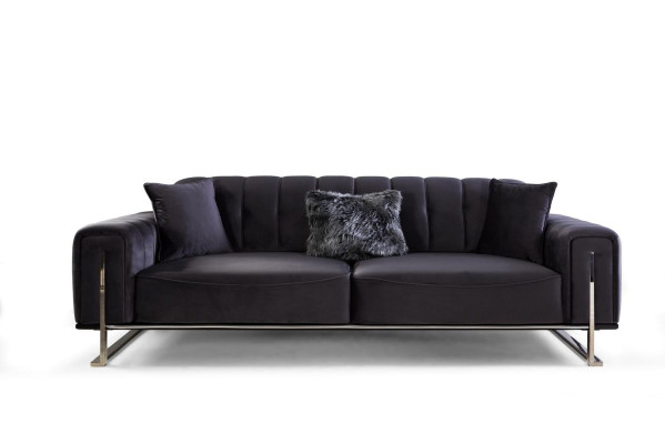 Canapé design 3 places Meubles modernes Noir 240cm Grand xxl Salon