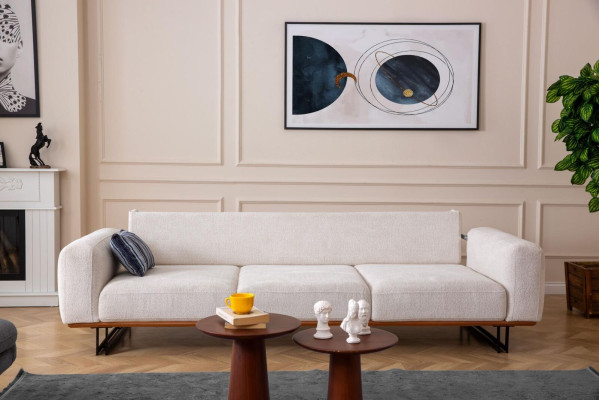 Designer Canapé 4 Places Mobilier Moderne Couleur Blanche de Style Salon