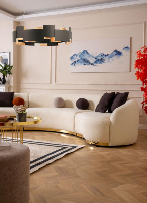 Ensemble de salon design Canapé moderne Canapé rond + 1 fauteuil 2 pièces