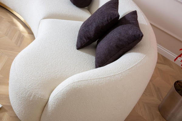 Canapé rond de designer Ensemble d'angle blanc Mobilier moderne dans le salon de luxe