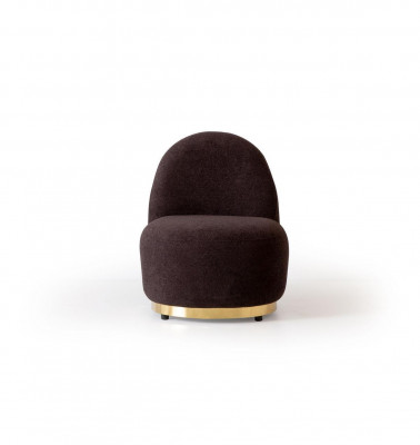 Fauteuil Moderne Marron Salon Textile Design de Luxe Meubles Lounge Club