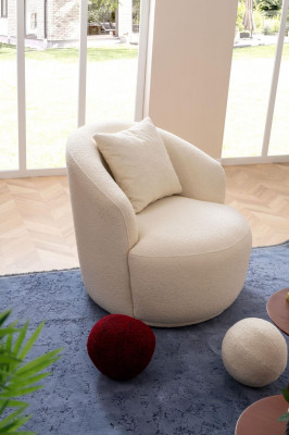 Fauteuil moderne blanc siège de salon textile design mobilier club lounge