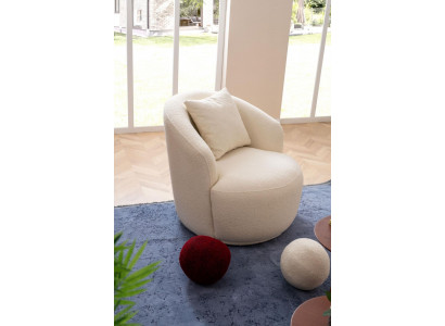 Fauteuil moderne blanc siège de salon textile design mobilier club lounge