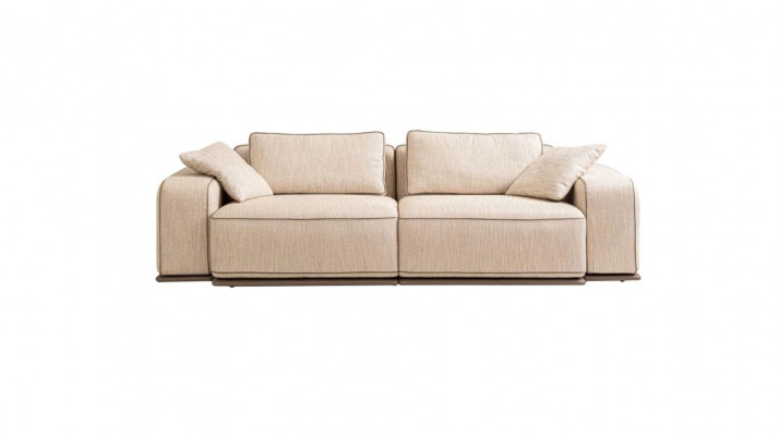 Canapé Trois Places Canapé Moderne 3 Places Tissu Beige Canapé en Tissu Canapé Rembourré