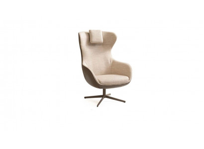 Fauteuil aile Fauteuil cocktail Fauteuil une place en tissu beige Moderne