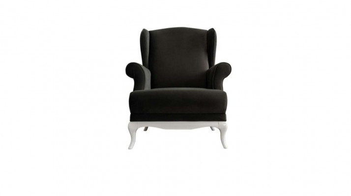 Fauteuil une place Tissu Salon Classique Noir Rembourrage Une place