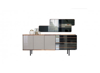 Buffet blanc Buffet avec miroir Commode Armoire en bois Salle à manger