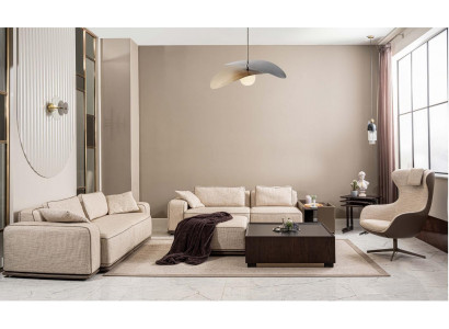 Ensemble de canapé de luxe canapé trois places canapé en tissu beige canapés rembourrés fauteuil