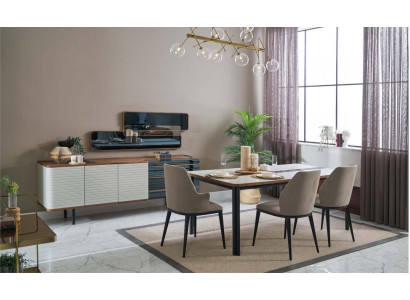 Coin repas Ensemble de salle à manger Ensemble de salle à manger Ensemble de salle à manger Ensemble de salle à manger 9pcs Bois Blanc