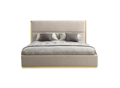 Meubles de lit Beige Design de meubles de chambre Lits Meubles de luxe en bois moderne nouveau