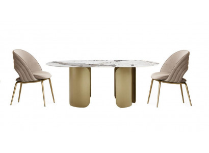 Ensemble de salle à manger exclusif composé de 5 pièces. Table à manger + 4 chaises de luxe.