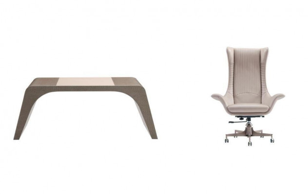 Salle d'étude bureau bureau de luxe avec chaise d'ordinateur meubles de bureau moderne en beige