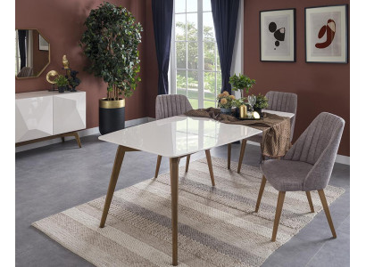 Table à manger moderne complète 4 chaises Design Mobilier de salle à manger
