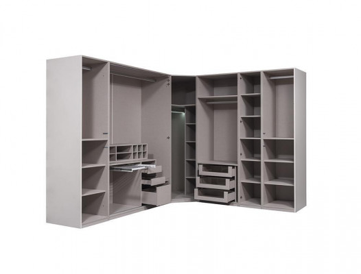 Conception de meuble d'angle de luxe armoire en bois moderne pour chambre.