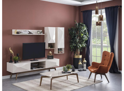 Ensemble mural de luxe moderne pour le salon - Conception de meubles - Aménagement