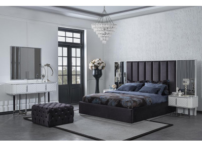 Mobilier complet Bet 2x Tables de chevet Tabouret de chambre Design de luxe