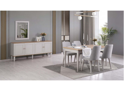 Mobilier de salle à manger Ensemble de salle à manger Salle à manger Table de salle à manger Chaises Bois Gris Ensemble 9 pièces