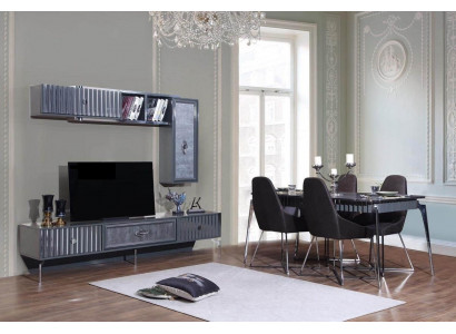 Table à manger 6x Groupe de chaises Table Mobilier 8pcs. Ensemble salle à manger