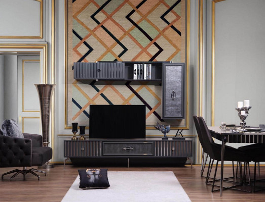Unité murale de luxe Buffet de salon Buffet de télévision Étagère Murs Armoire