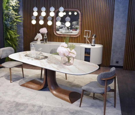 Salle à manger Table à manger 4x chaises Luxe Ensemble complet de 4 pièces Groupe de repas Table en bois