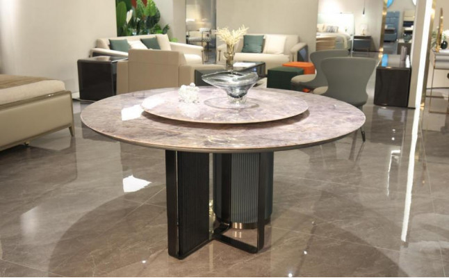 Luxueuse table à manger ronde élégante table à manger ronde Élégante table ronde.