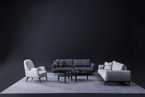 Ensemble canapé trois places design moderne ensemble fauteuil rembourré en textile