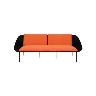 Noir-Orange Trois places Luxe canapé rembourré 3 places Textile 3 places neuf