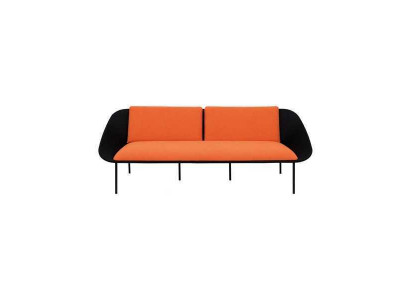 Noir-Orange Trois places Luxe canapé rembourré 3 places Textile 3 places neuf