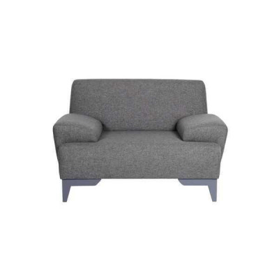 Fauteuil design gris moderne pour salon 1 place, confortable, avec accoudoirs rembourrés.