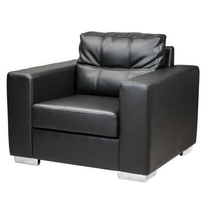 Fauteuil noir en similicuir, un seul siège, pour le salon, pour se détendre, neuf, 1 place.