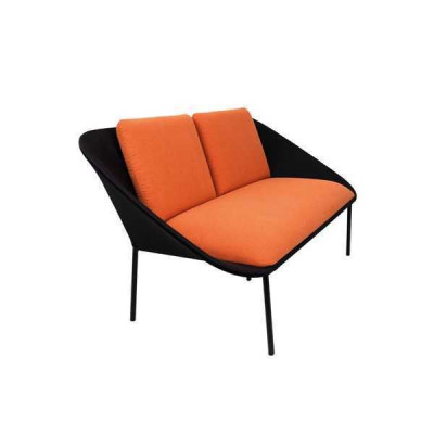 Noir -Orange 2 places Salle d'étude Rembourrage Moderne Canapé Textile Canapés