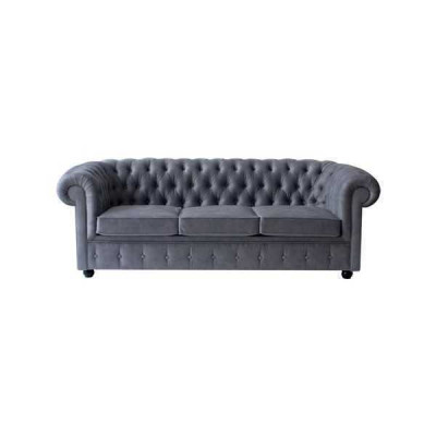 Chesterfield gris canapé trois places de luxe Designer Canapé de salon