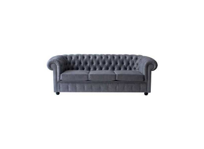 Chesterfield gris canapé trois places de luxe Designer Canapé de salon