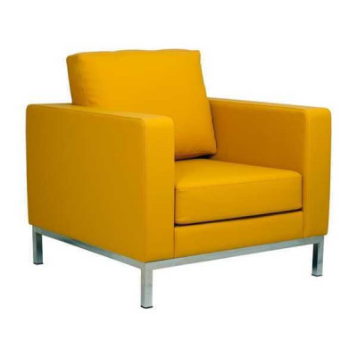 Fauteuil jaune moderne pour étude, fauteuil de relaxation en similicuir pour une personne