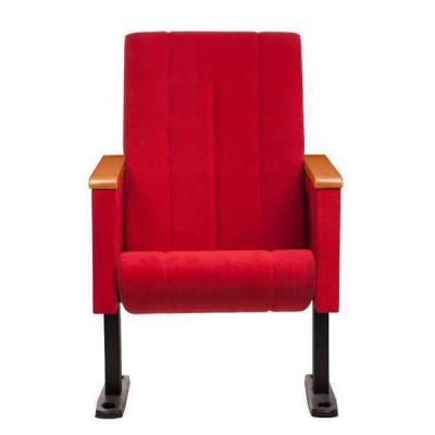 Chaise Rouge de Luxe Design 1 Place Fauteuil Moderne Tissu Mobilier en Bois
