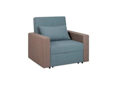 Fauteuil bleu convertible en lit avec fonction de chambre à coucher salon relaxant 1 place fauteuil club de luxe