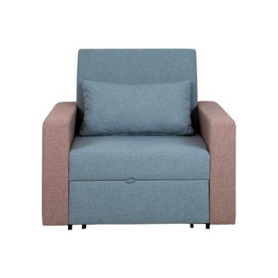 Fauteuil bleu convertible en lit avec fonction de chambre à coucher salon relaxant 1 place fauteuil club de luxe