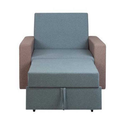 Fauteuil bleu convertible en lit avec fonction de chambre à coucher salon relaxant 1 place fauteuil club de luxe
