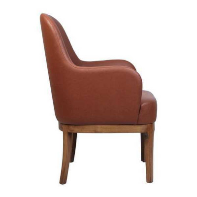 Fauteuil de salon marron conçu par un designer, fauteuil de luxe une place.