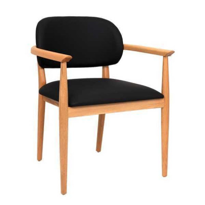 Fauteuil noir designer chaise de salle à manger de luxe siège unique en bois