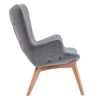 Chaise de salle à manger grise design en bois, siège unique, chaises de luxe pour le salon